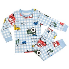 Maykids 男童款30支棉車車格紋長袖長褲家居服套裝