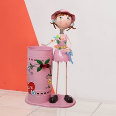 인형 디자인 카페 업소용 대용량 연핑크 우산꽃이, 혼합색상, 1개