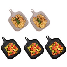 파스텔 아동용 간식접시 5p 세트, 1세트, 블랙 3p + 샌드그레이 2p