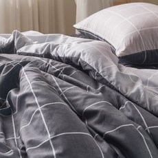 gBEDDING 四季用超細纖維格紋被套, 單色