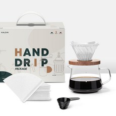 칼딘 V형 클리어 핸드드립 세트 화이트 2-4인용, 1세트, 5종, 600ml