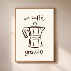 퍼니즈 홈 카페 포스터 커피 그라치에