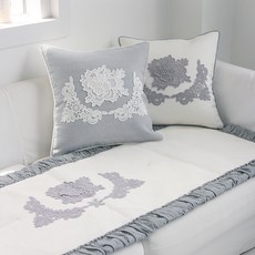 ANDCOTTON 涼爽復古蕾絲嫘縈沙發墊 3人座