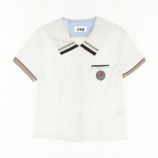 GYOBOKMALL 女童棕色系點短袖上衣校服襯衫