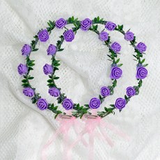 lilydress 玫瑰薄紗花冠 LFC24 2入, 紫色