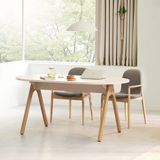 일룸 시에토스 패밀리테이블 방문설치, 아이보리(상판). 카디즈 오크(다리), 4인용