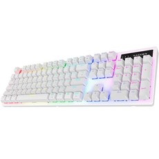 ABKO 熱插拔軸 彩虹 流光 LED 機械式鍵盤 紅軸, K560, 白色