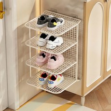 소유공간 홈 레이어드 칸막이 신발 수납 정리대 4단 M S261-0259, 화이트(S261-0259WM), 1개