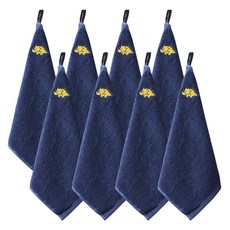 SOFT TOUCH 40支棉動物圖案刺繡掛環擦手巾, 三角龍（海軍）, 8個