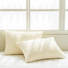 The Zari Kkotjam 奶油空氣水洗絎縫枕頭套 2入