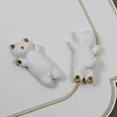 Dalsogum 陶瓷睡覺貓咪叉匙筷架2件組, 1套, 起司貓