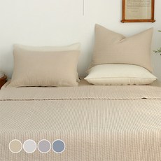 韓國 amante Timeless2 線條絎縫色染兩用被墊, 沙米色