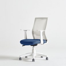 라자가구 원더 R7 메쉬 사무실 학생 의자, 화이트바디+ 화이트 블루
