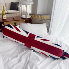 HANSGALLERY 英國國旗超細纖維圓筒長抱枕套 大型, 混合色