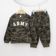 아동용 충성 긴팔 아미 상하의 세트