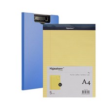deLi Cover 剪貼板 A4 + Legal Pad A4 5p 套組, 隨機發貨（剪貼板），黃色（豪華墊）, 1套