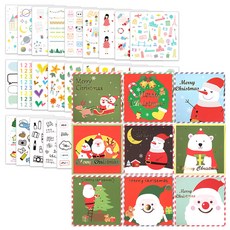 2Youngdesign 9 張快樂聖誕賀卡 + 28 張 Instic 貼紙套組, 隨機發貨（聖誕快樂卡）, 1套