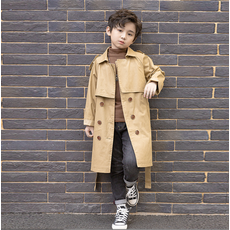 ORANGEDAMOM 男童6扣翻領長版大衣