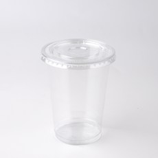 外帶包 PET 冰杯 50入 + 無孔平蓋 50入 組, 1套, 300ml, 1個