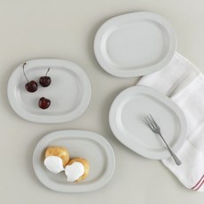 Bairim 橢圓盤 小, 淺灰色, 單品, 4個