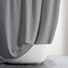 浴室布質防水浴簾廁所隔間簾 布質灰色 180*180cm, 單一商品, 1個