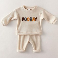 조이멀티 엠케이 유아용 해피뽀글이 와플 니트 긴팔 상하의 세트