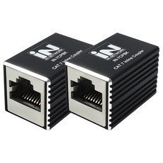 인네트워크 CAT 7 FTP 규격 고성능 연장 커플러 랜케이블 IN-7CPBK(2), 블랙, 2개, 30.7mm