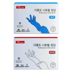 Saenghwaleulgeurida 多用途橡膠手套 白色 S號 50入+藍色 S號 50入, 小(S), 1組