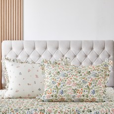 LAURA ASHLEY Kayley Flower 60支紗棉枕頭套, 米色