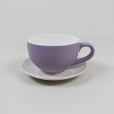 Dalsogeum 圓滾滾咖啡杯 + 杯碟套組, 1套, 薰衣草紫