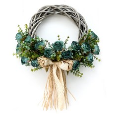 Garden in the City 人工玫瑰花環, 藍色