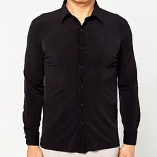 dancedome 素色長袖襯衫 MDT4200, 黑色