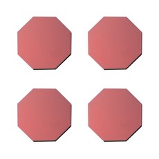 圖形不鏽鋼現代八角杯墊, 紅色