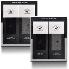 BEVERLY HILLS POLO CLUB 比佛利保羅 男士商務馬球標誌方形襪 2款 x 2雙 禮盒組 3501