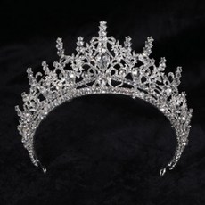 派對用品 髮飾 婚禮 水鑽 髮箍 禮服 皇冠, 1個, 銀色