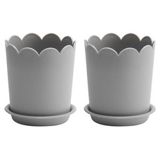 SOFTHOLIC 花瓣設計花盆 2入, 灰色