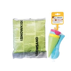 스노우키즈 아이스크림 모래놀이 스노우샌드 800g + 아이스크림 몰드 5p 세트, 옐로우(스노우 샌드), 랜덤(스쿱), 1개