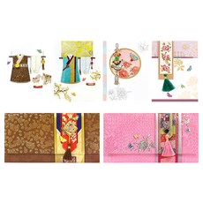 From&To 傳統花紋卡片4款 + 信封2款組合, FT1035-5(卡片), FT1035-6(卡片), FT1043-5(卡片), FT1043-6(卡片), FB213-5(信封), FB213-6(信封), 1套