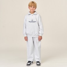 YALE KIDS 兒童款 Yale Logo 半拉鍊大學T + 直筒褲套裝 YJCRSUZ53832