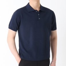지지블랙 남성용 통기성 제노 프리미엄 쿨 워셔블 린넨 버튼 카라 반팔 니트