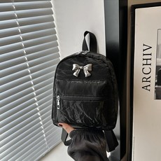 daysoy 女性蝴蝶結休閒迷你後揹包, 01 黑色