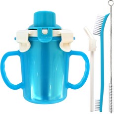 不鏽鋼吸管水瓶+洗瓶刷 2入+替換吸管, 薄荷綠