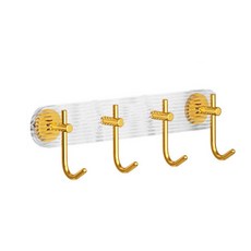 마크하스 깔끔 욕실 고급 후크걸이 4후크, 골드, 1개