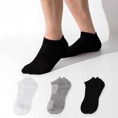 Syner Socks 男性彈力網眼緩震運動短襪 4雙組, 混合(白色, 灰色, 黑色)