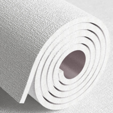 Home Mart 自黏式亞麻紋理臥室客廳保暖防水防潮隔熱壁紙 7mm, 白色