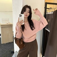 PEONIST 女款優雅肩線長袖針織衫