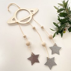 우드 클래식 글리터 행성 모빌 DIY 패키지, 1세트, 혼합색상