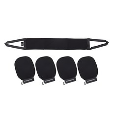Thermanni低刺激搓澡手套 4入+搓澡巾組, 1個, 5入, 黑色