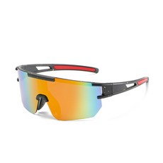 NAYASTYLE 防風運動自行車護目鏡 1177-66-6, 黑色(鏡框), 橘色(鏡片), 1個