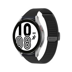 SPACE SHIELD 智慧型手錶金屬扣式錶帶 20mm, 黑色